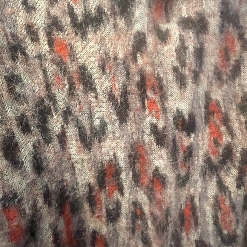 Anthropologie open red and black leopard print cardigan